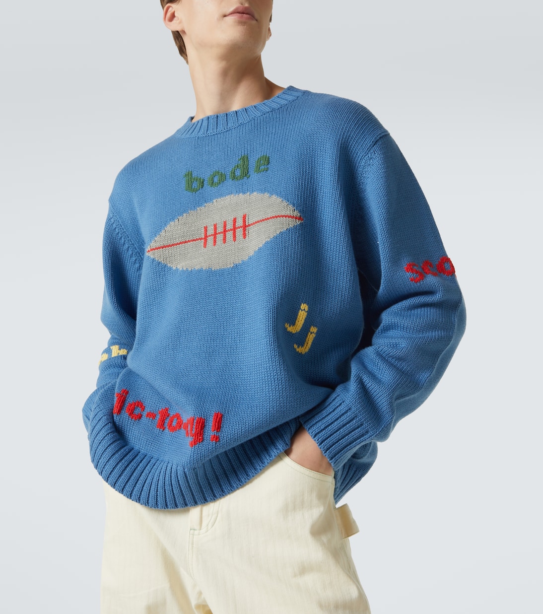 Pullover Spirit in cotone e lana con ricamo | Bode