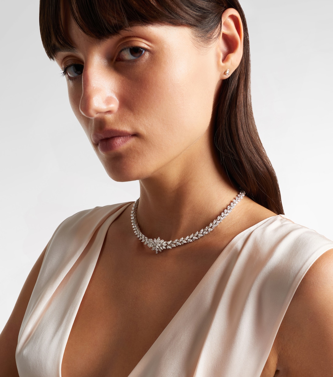 Choker Y-Couture in oro bianco 18kt con diamanti | Yeprem