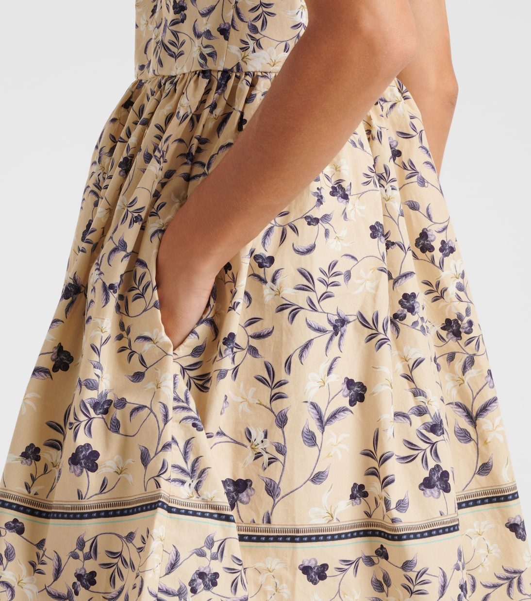 Achiote Café floral cotton minidress | Agua by Agua Bendita