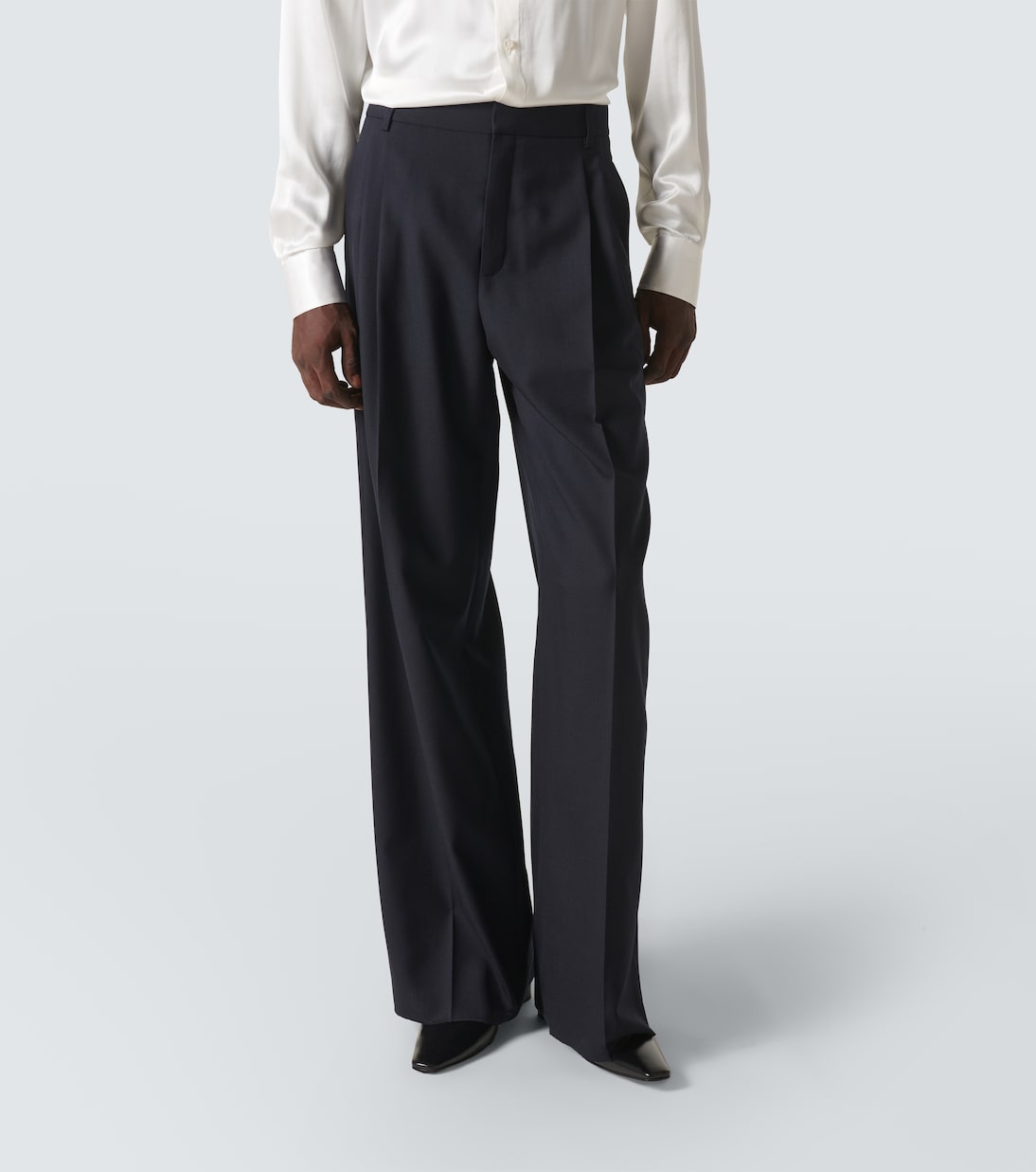 High-rise wool wide-leg pants | Saint Laurent