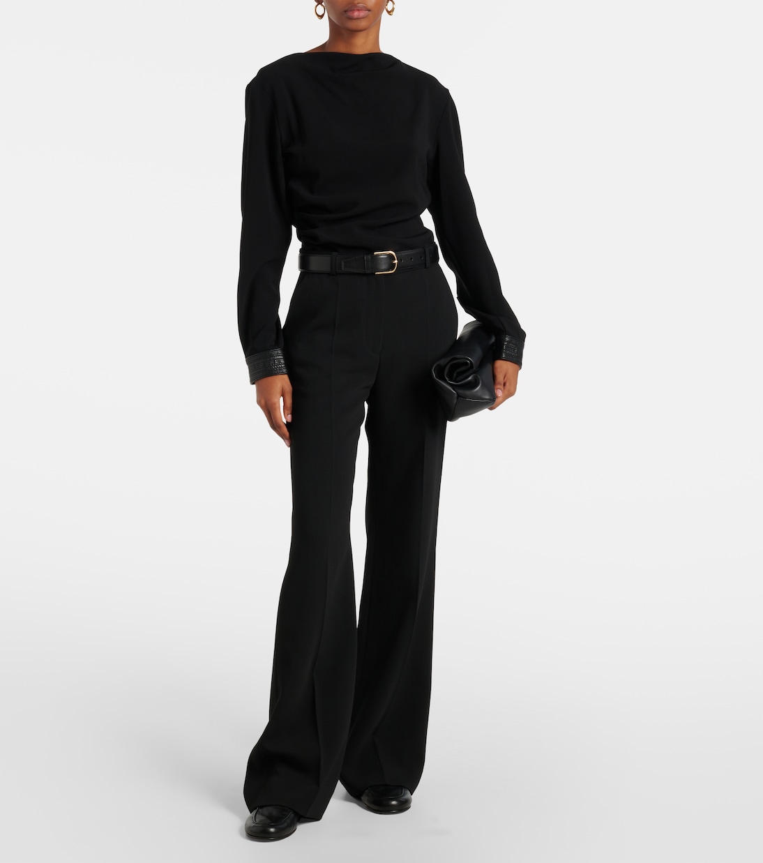 Top Alexis in crêpe con similpelle | Proenza Schouler