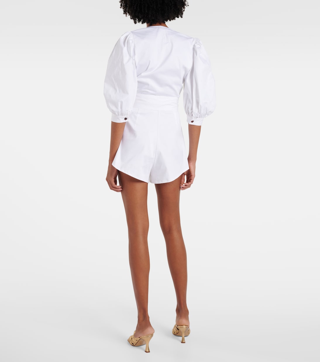 High-rise cotton-blend shorts | Adriana Degreas