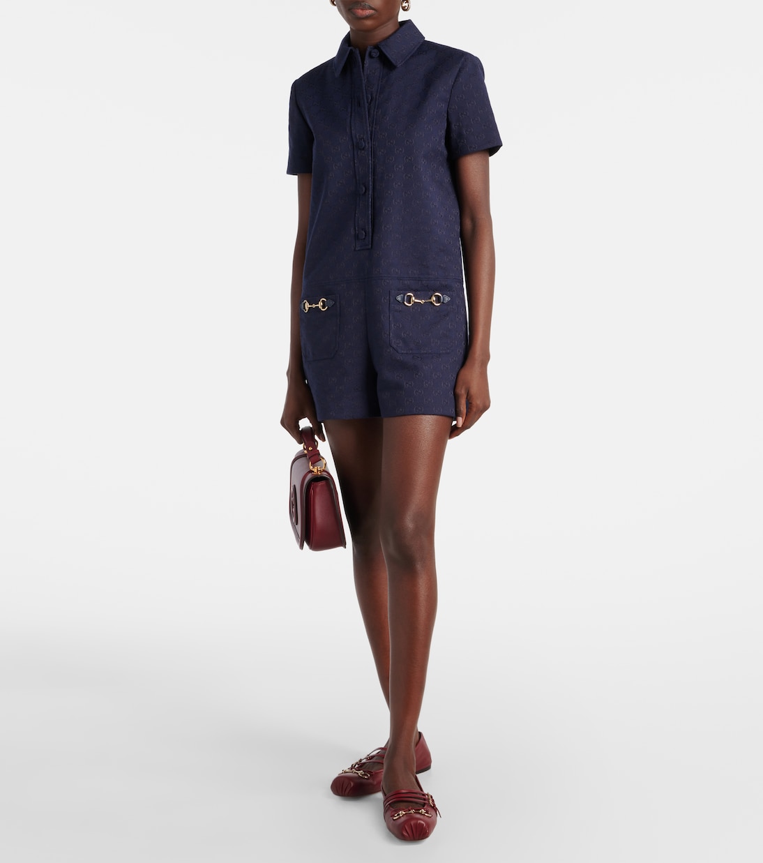 Mono de lona GG con Horsebit | Gucci