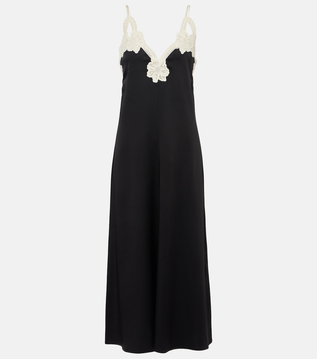 Abito midi con applicazioni floreali | Jil Sander