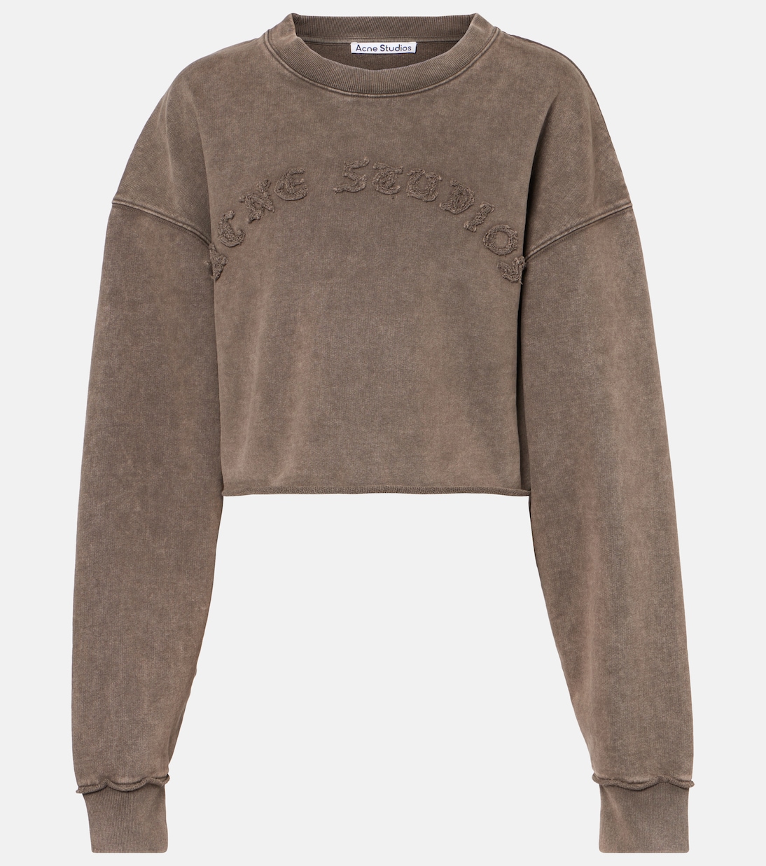 Felpa cropped in jersey di cotone | Acne Studios
