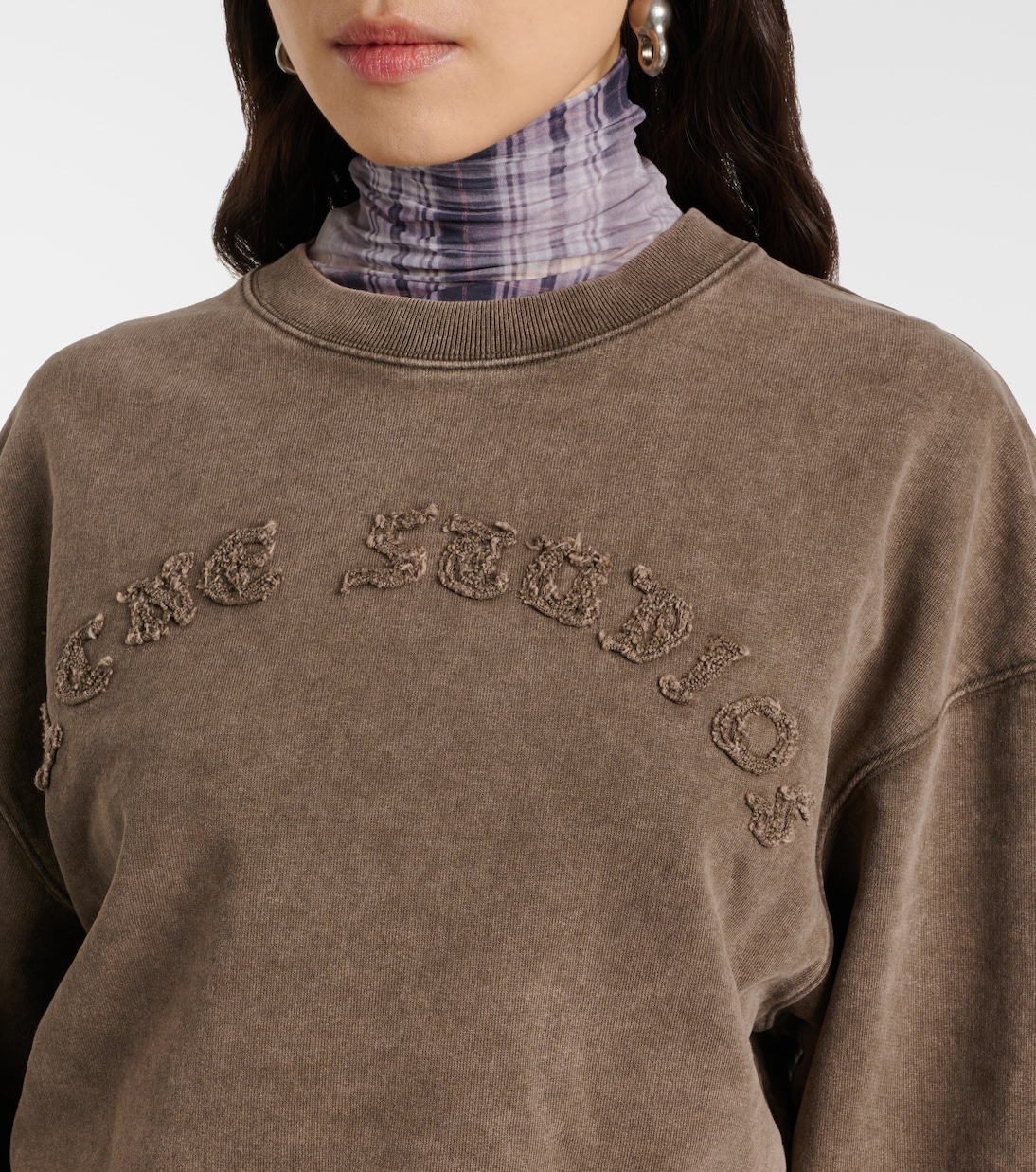 Felpa cropped in jersey di cotone | Acne Studios