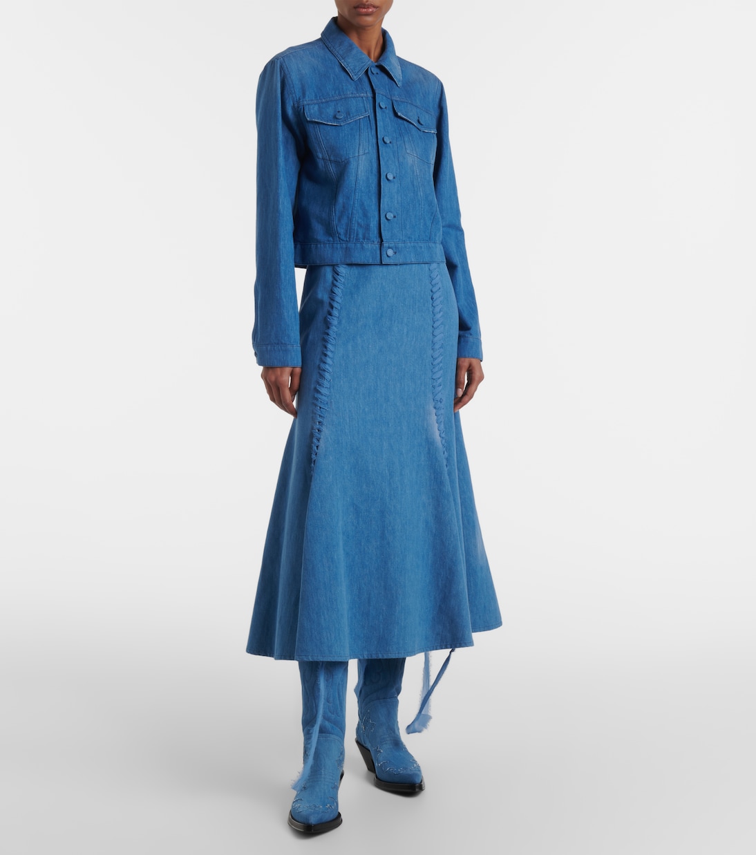 Gonna midi Dion in cotone e lino | Gabriela Hearst