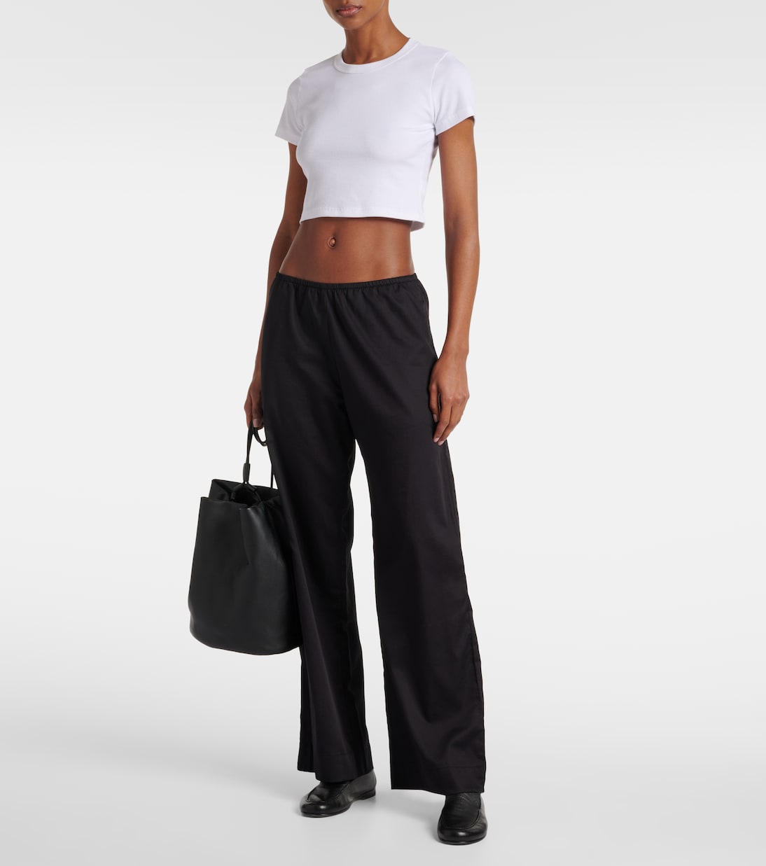 Weite Mid-Rise-Hose Yoko aus Baumwolle | Leset