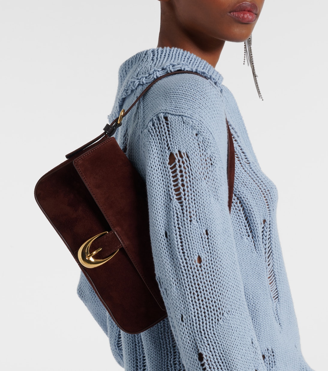 Borsa a spalla Harlow in suede | Staud