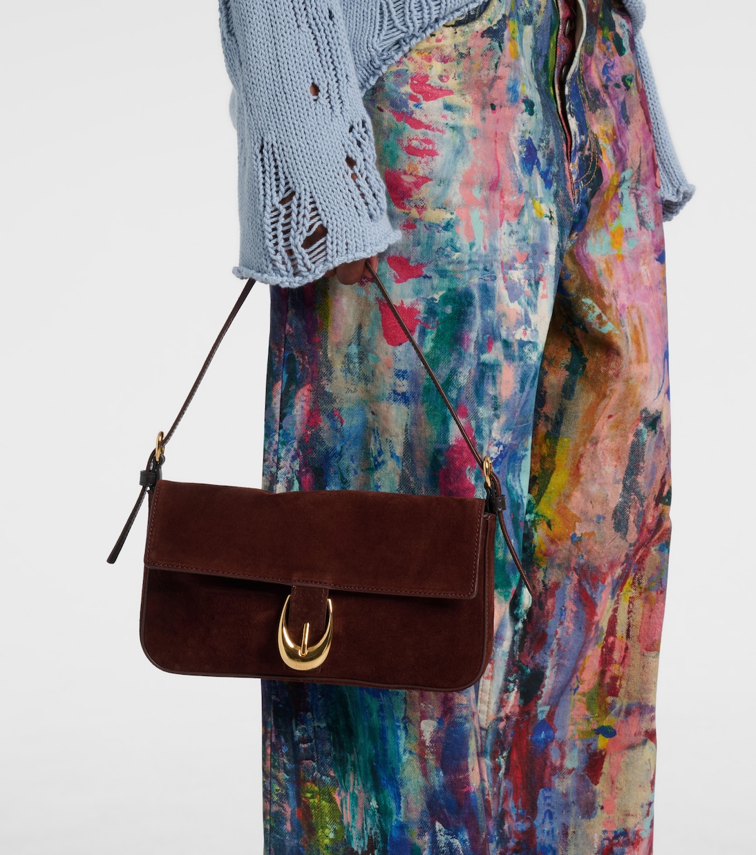 Borsa a spalla Harlow in suede | Staud
