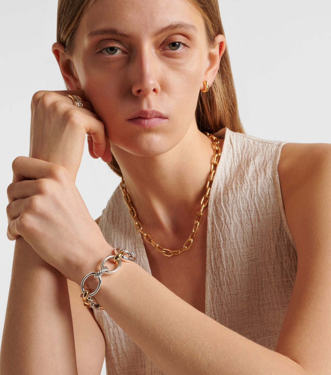 Bracciale DY Mercer® in oro 18kt e argento sterling con diamanti | David Yurman
