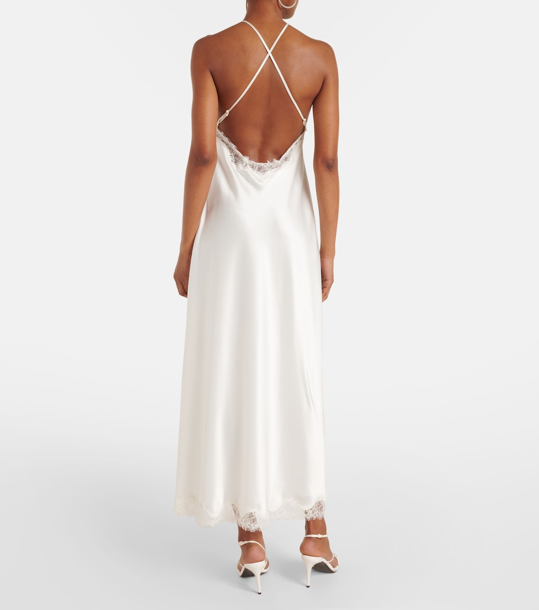 Bridal - Abito sottoveste Harlan in raso con pizzo | Rixo