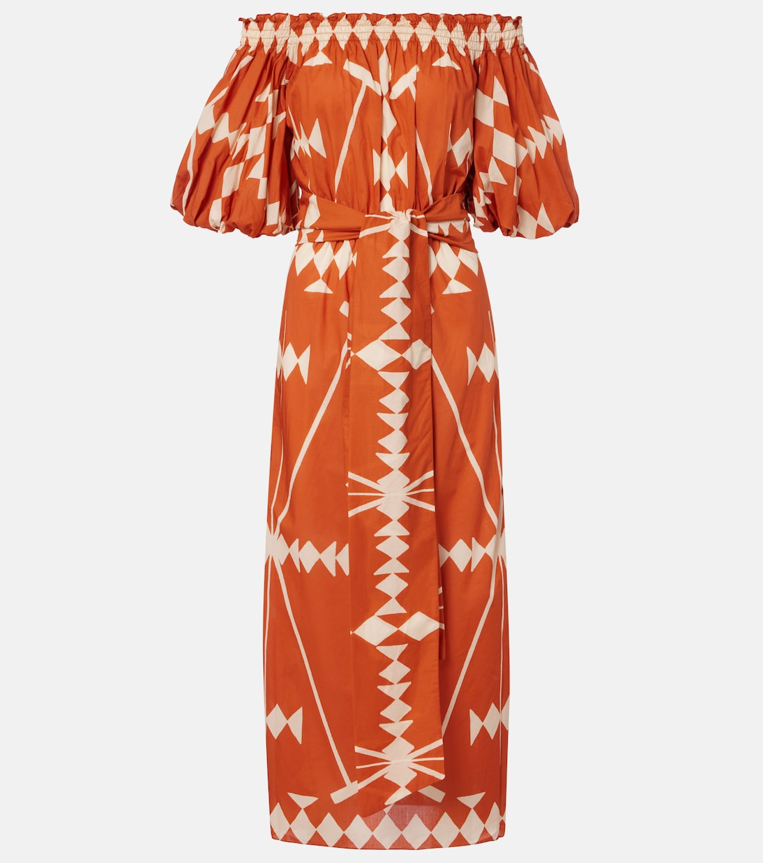 Printed cotton poplin midi dress | Johanna Ortiz