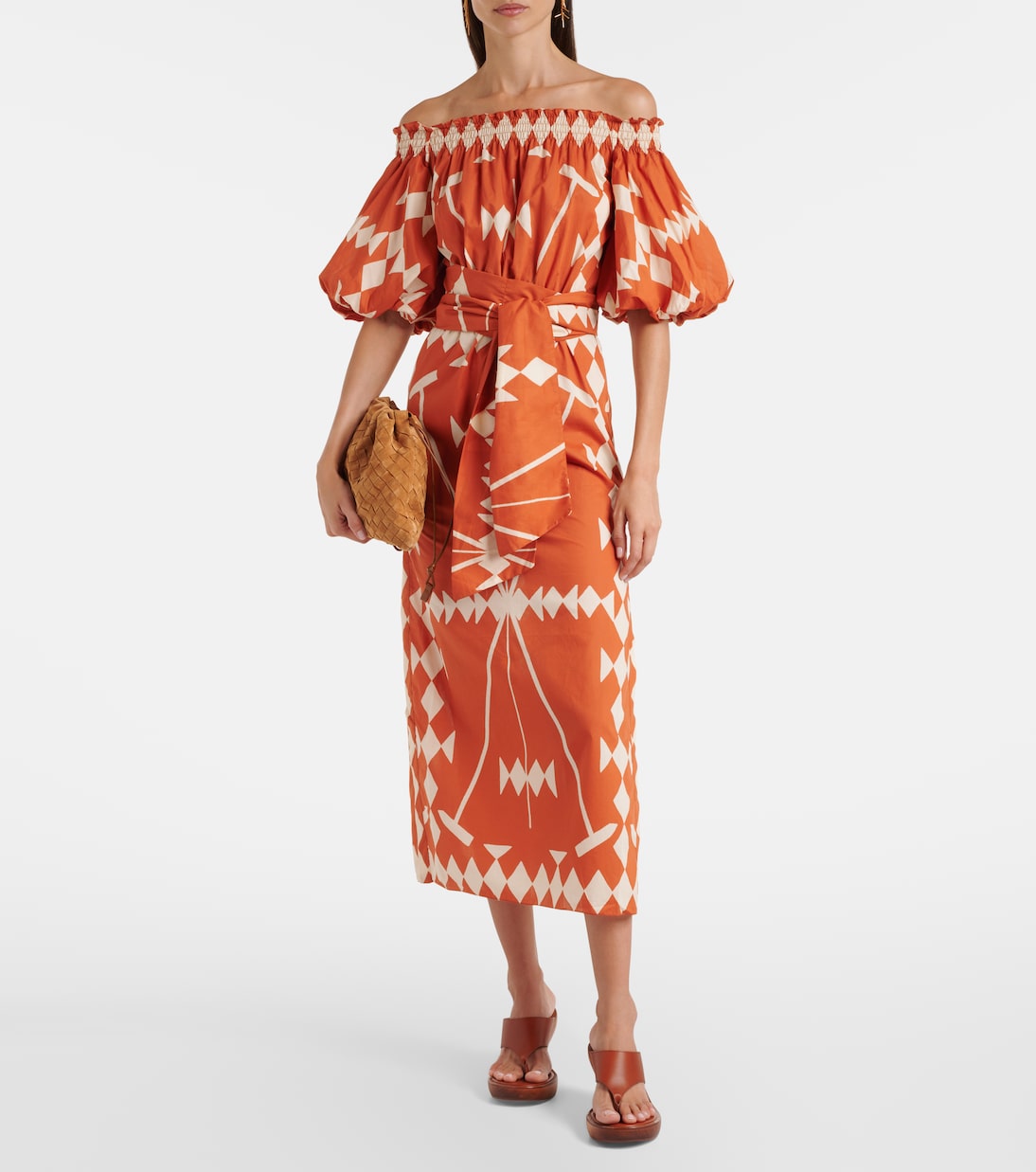 Printed cotton poplin midi dress | Johanna Ortiz