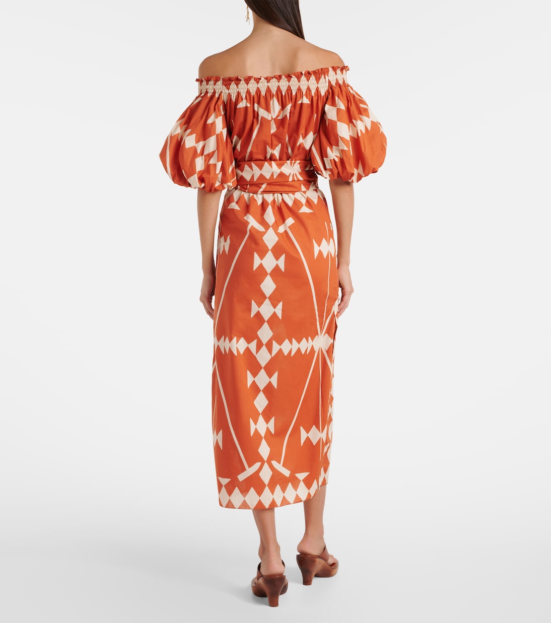 Printed cotton poplin midi dress | Johanna Ortiz