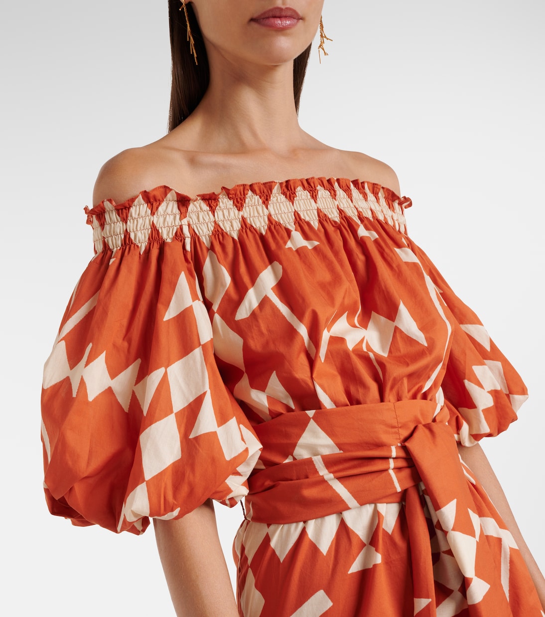 Printed cotton poplin midi dress | Johanna Ortiz