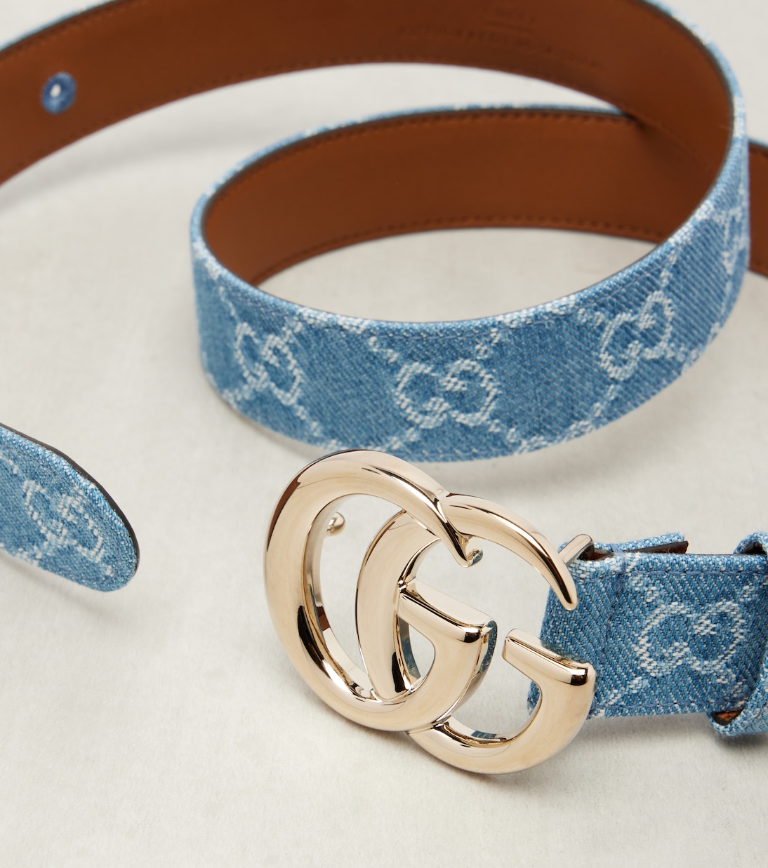 GG Marmont canvas denim belt | Gucci