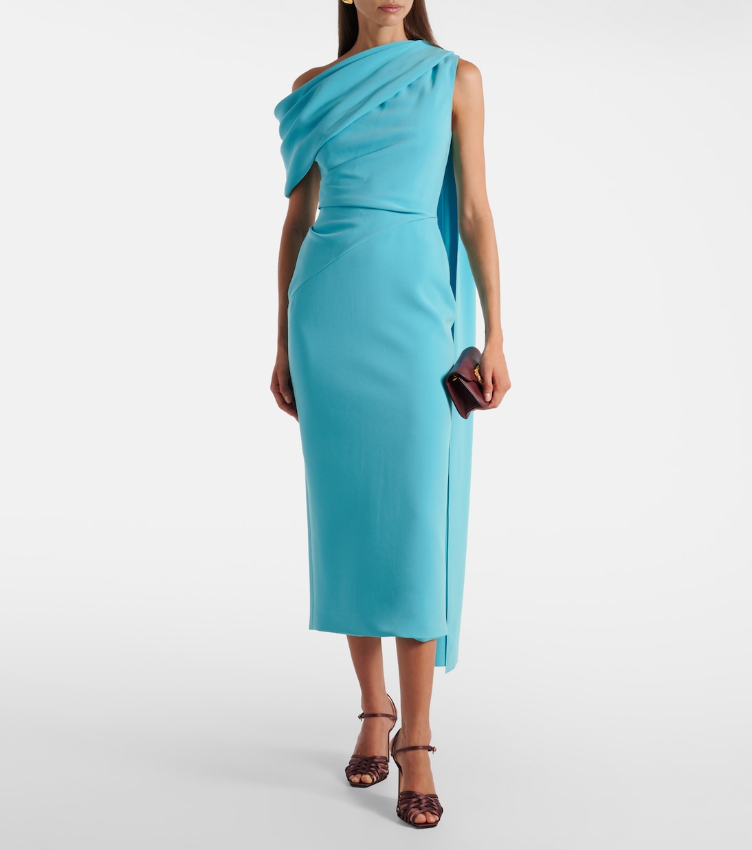 Maite caped crêpe midi dress | Roksanda