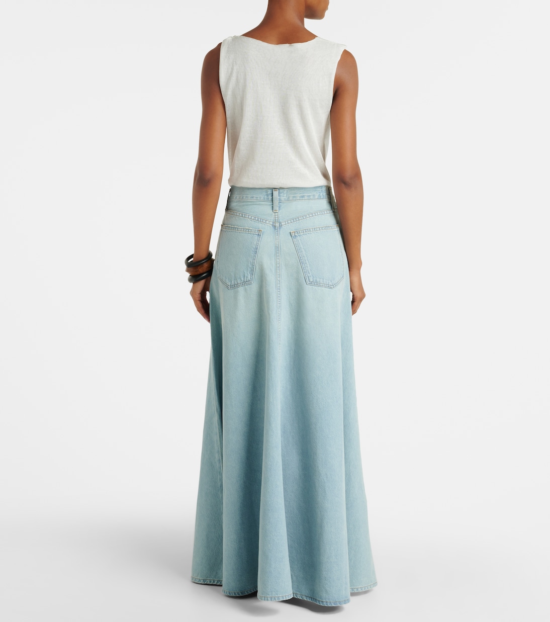 Odin mid-rise denim maxi skirt | Agolde