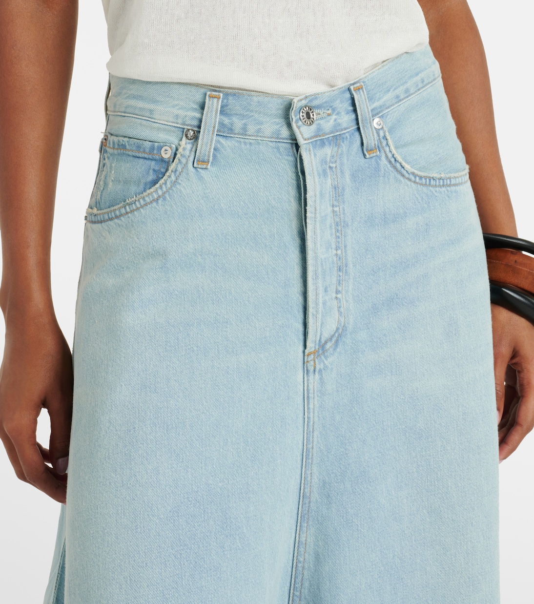 Odin mid-rise denim maxi skirt | Agolde