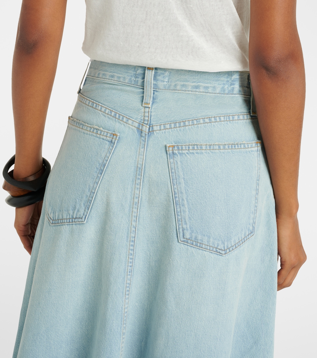 Odin mid-rise denim maxi skirt | Agolde