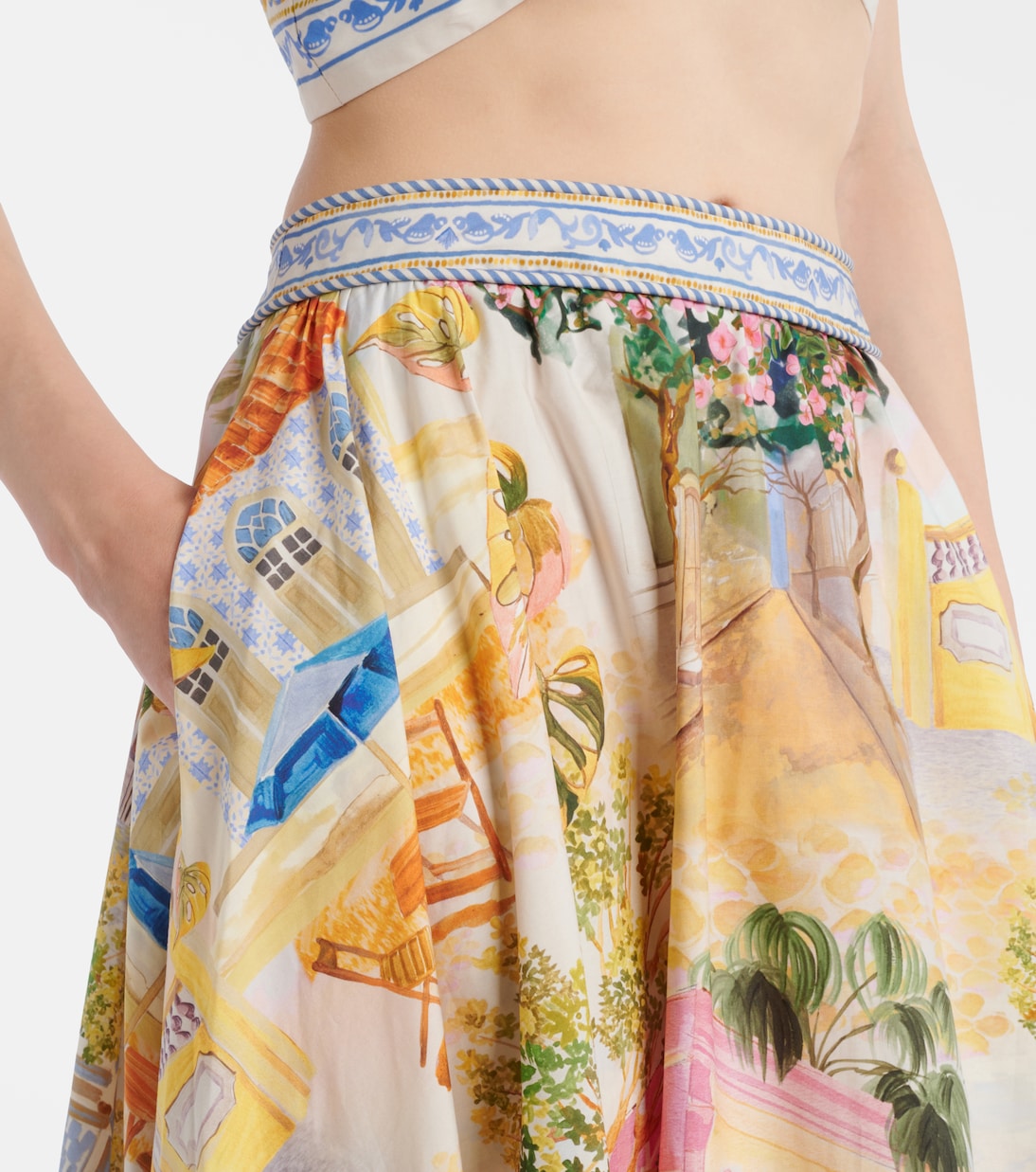 Gonna lunga in cotone con stampa | Farm Rio