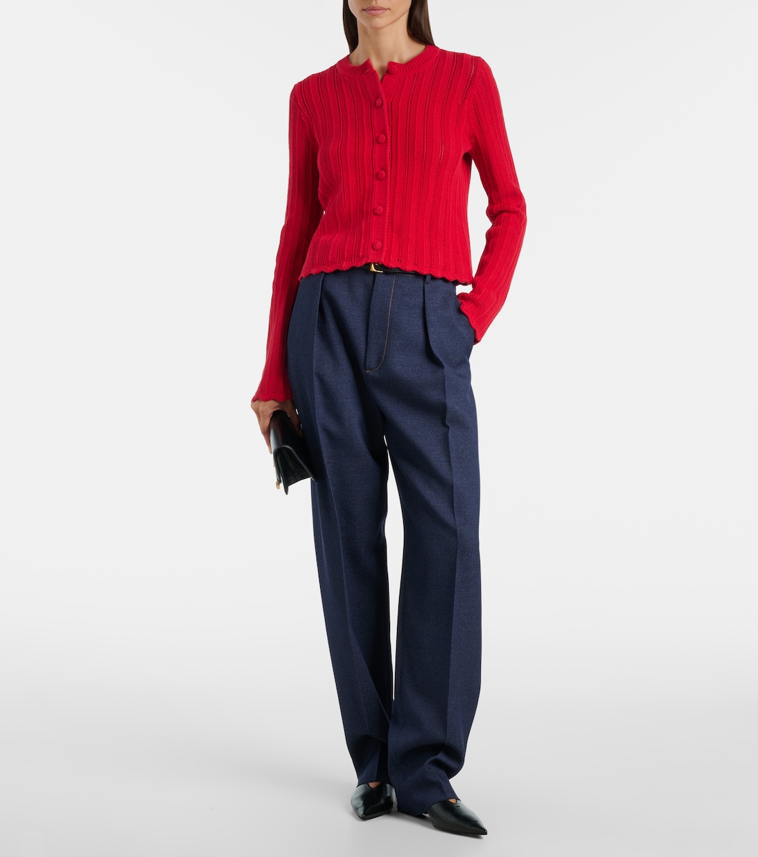 Mariette scalloped pointelle cotton cardigan | Altuzarra