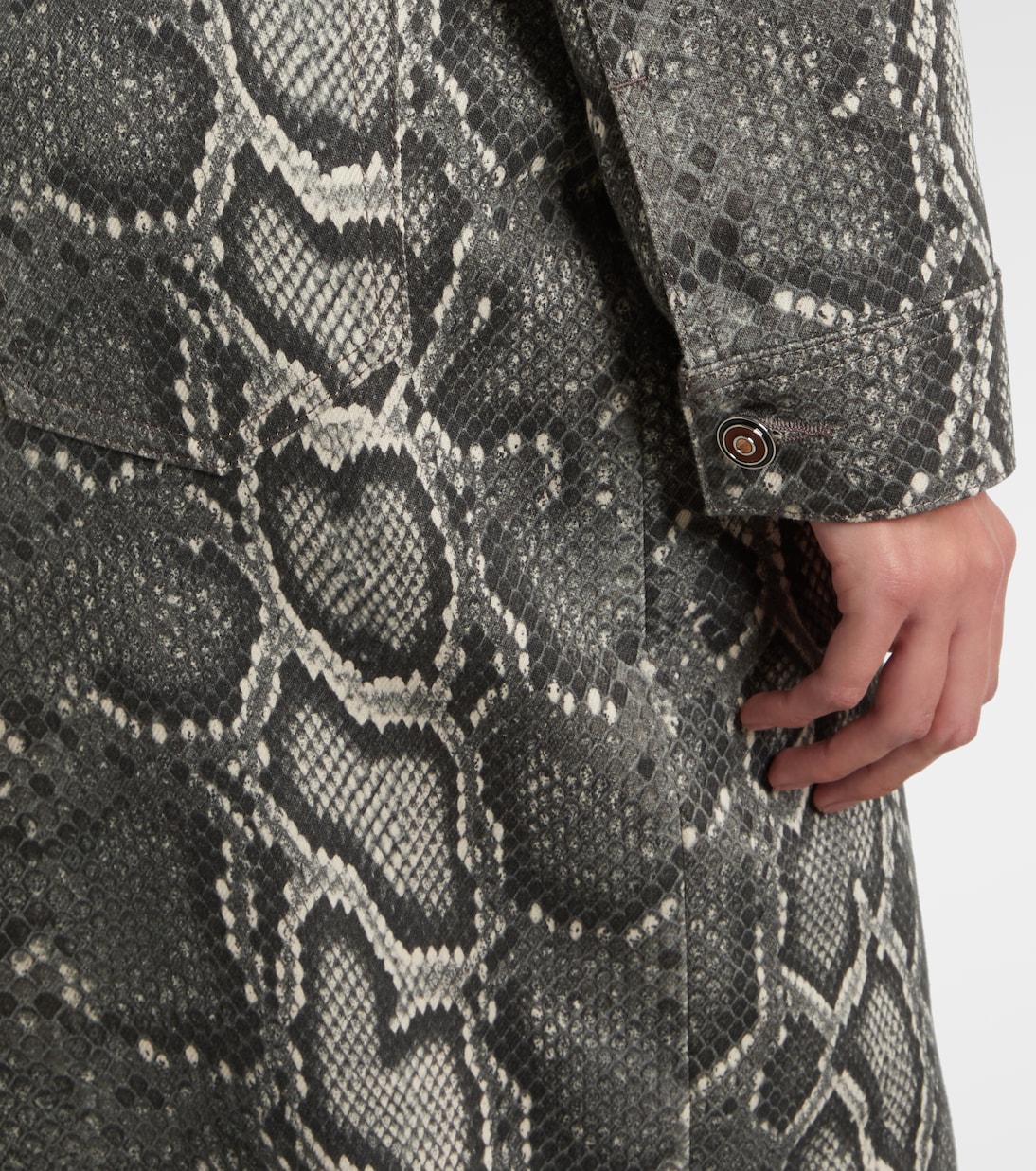 Bronte snake-print cropped denim jacket | Gabriela Hearst