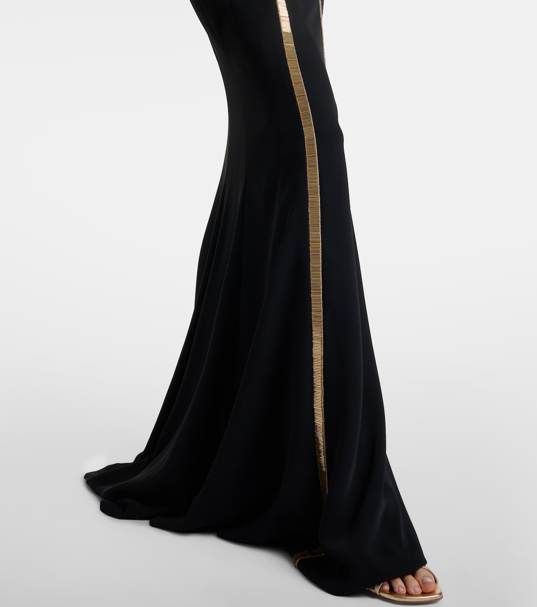 Robe longue en velours à ornements | Costarellos