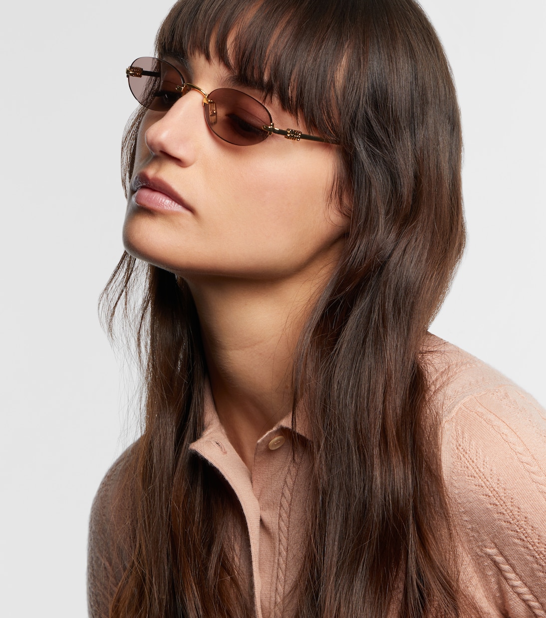 Logo oval sunglasses | Miu Miu