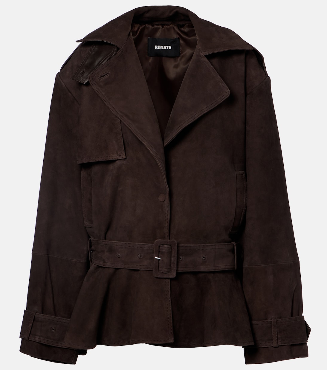 Chaqueta biker de ante oversized | Rotate