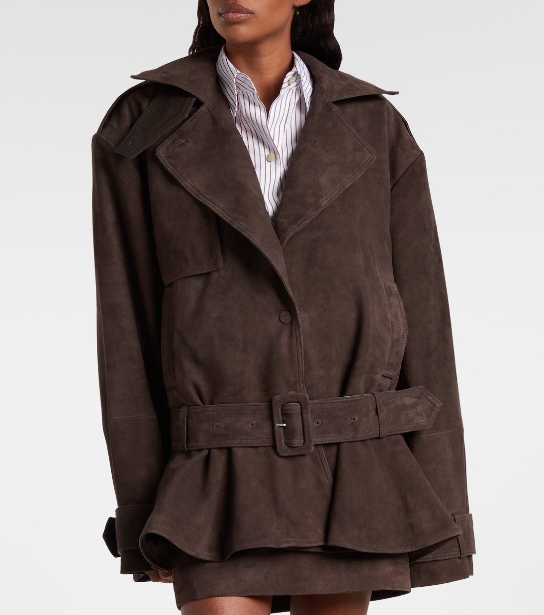 Chaqueta biker de ante oversized | Rotate