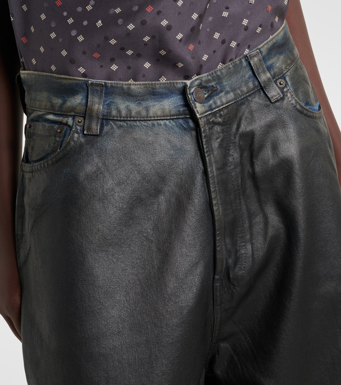 Beschichtete Mid-Rise Wide-Leg Jeans 2023 | Acne Studios