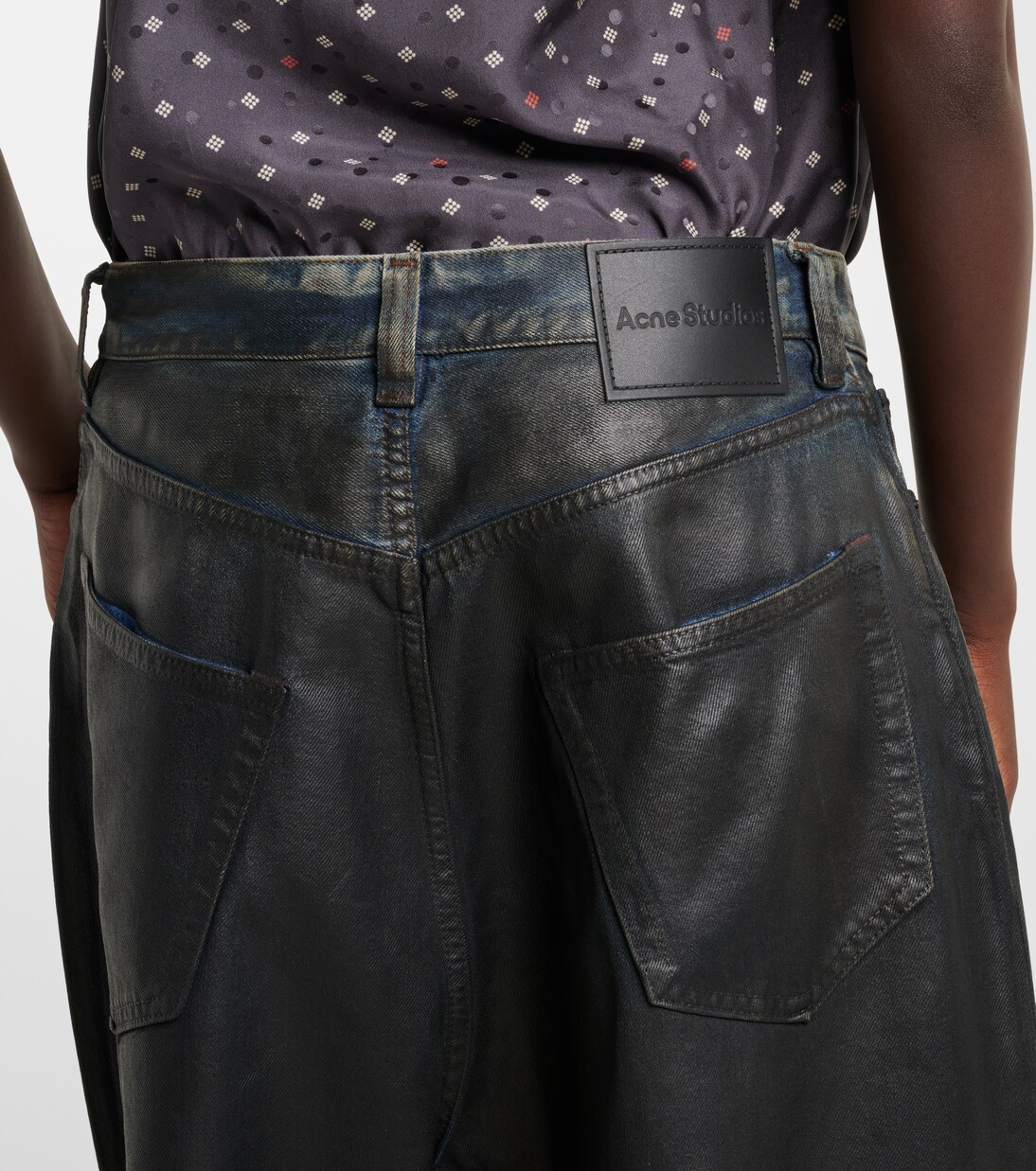 Beschichtete Mid-Rise Wide-Leg Jeans 2023 | Acne Studios