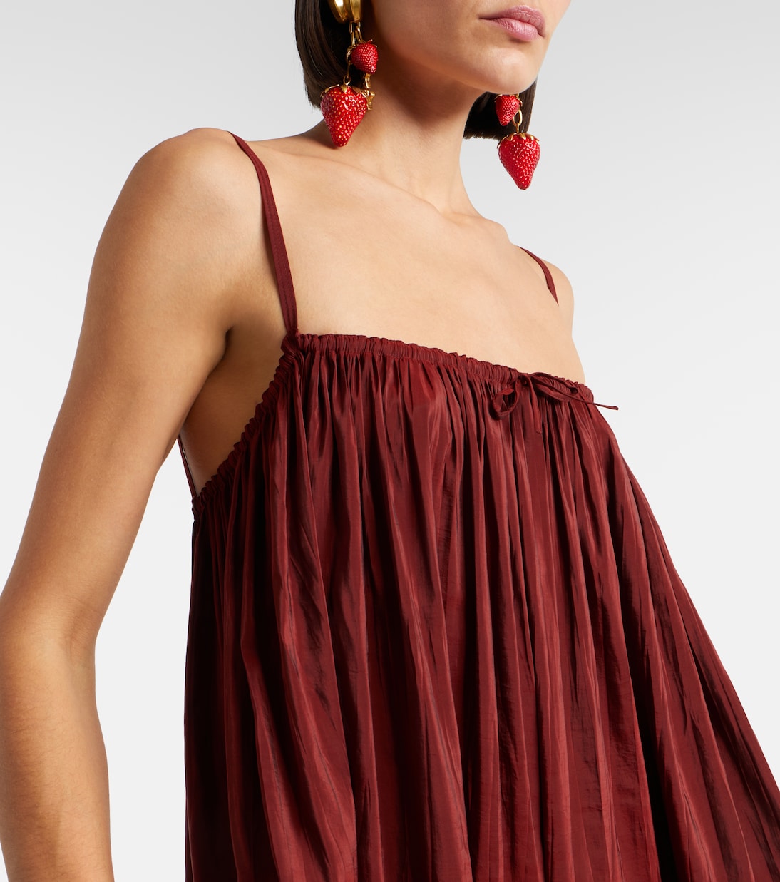 Gathered taffeta midi dress | Saint Laurent