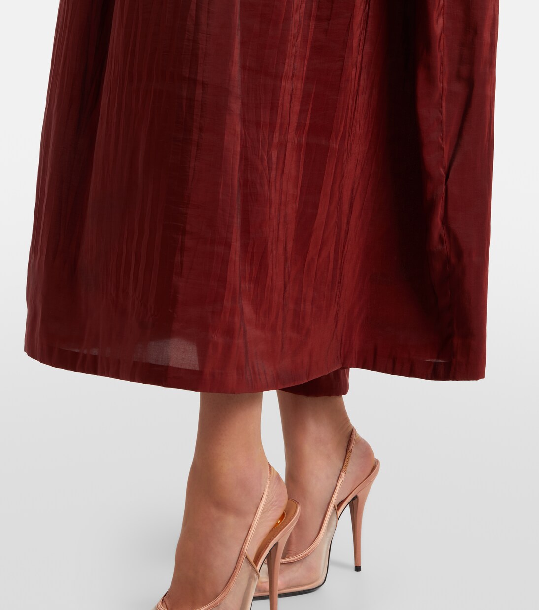 Gathered taffeta midi dress | Saint Laurent