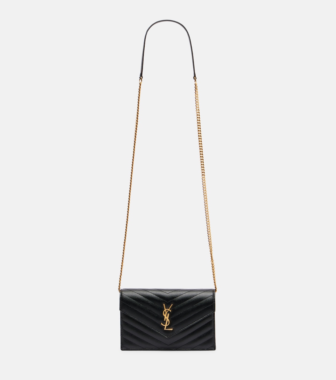 Cassandre Envelope Small leather wallet on chain | Saint Laurent