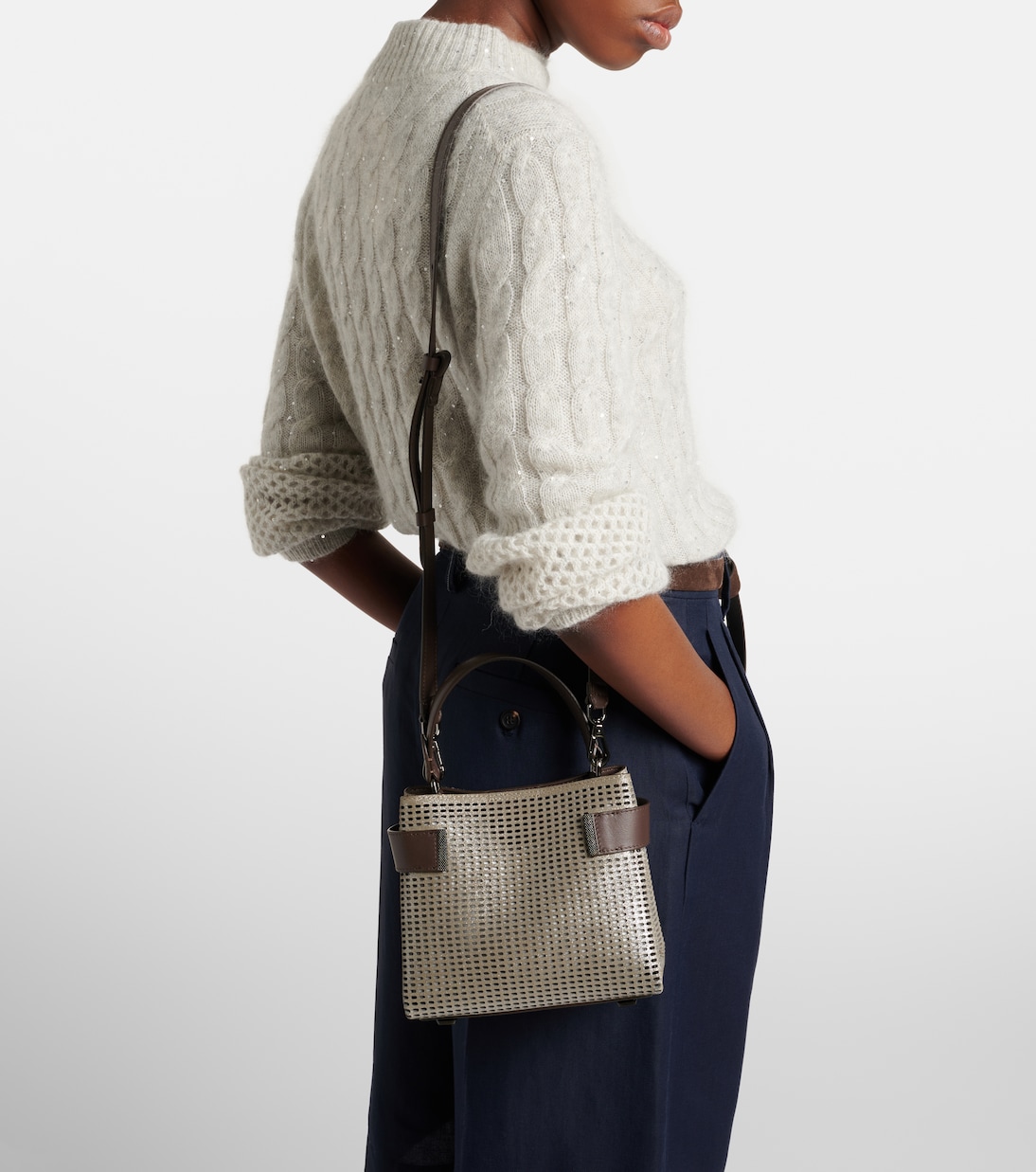 Henkeltasche Essence Small aus Leder | Brunello Cucinelli