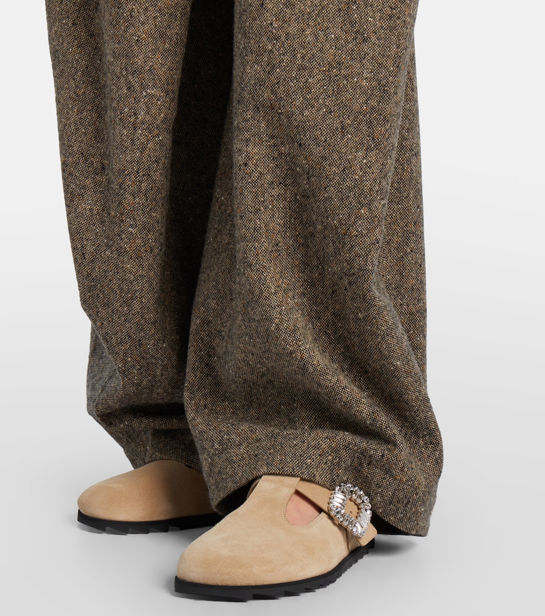 Slidy Viv' embellished suede mules  | Roger Vivier