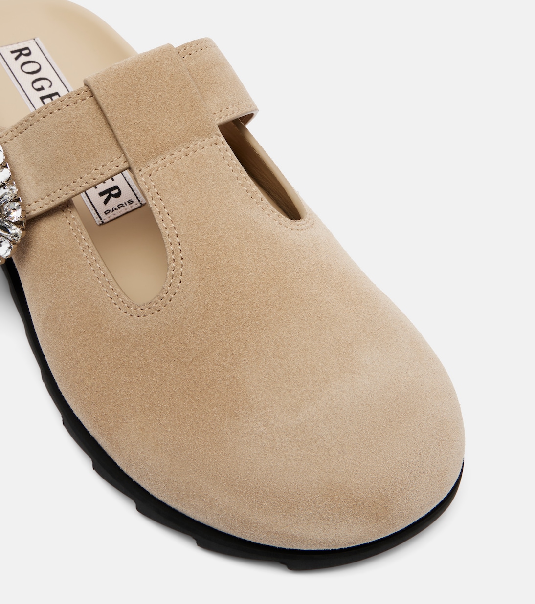Slidy Viv' embellished suede mules  | Roger Vivier