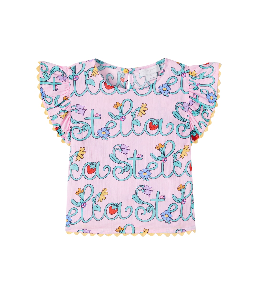 Logo ruffled cotton top | Stella McCartney Kids