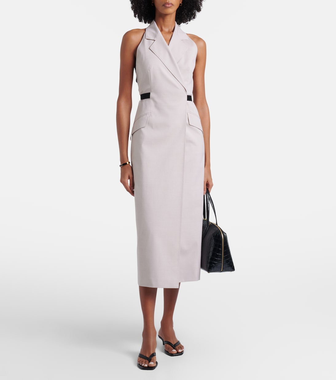 Scime cotton and wool canvas midi dress | Max Mara