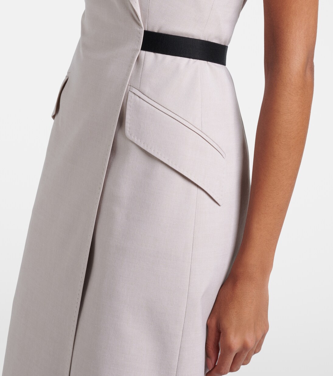 Scime cotton and wool canvas midi dress | Max Mara