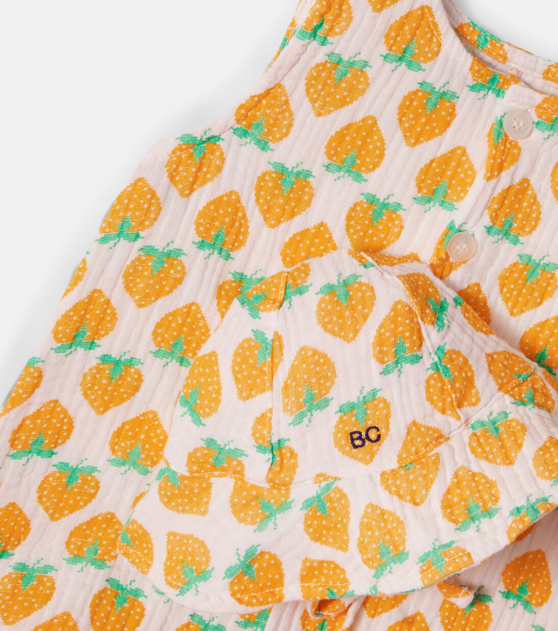 Baby Strawberry printed cotton bodysuit and hat | Bobo Choses