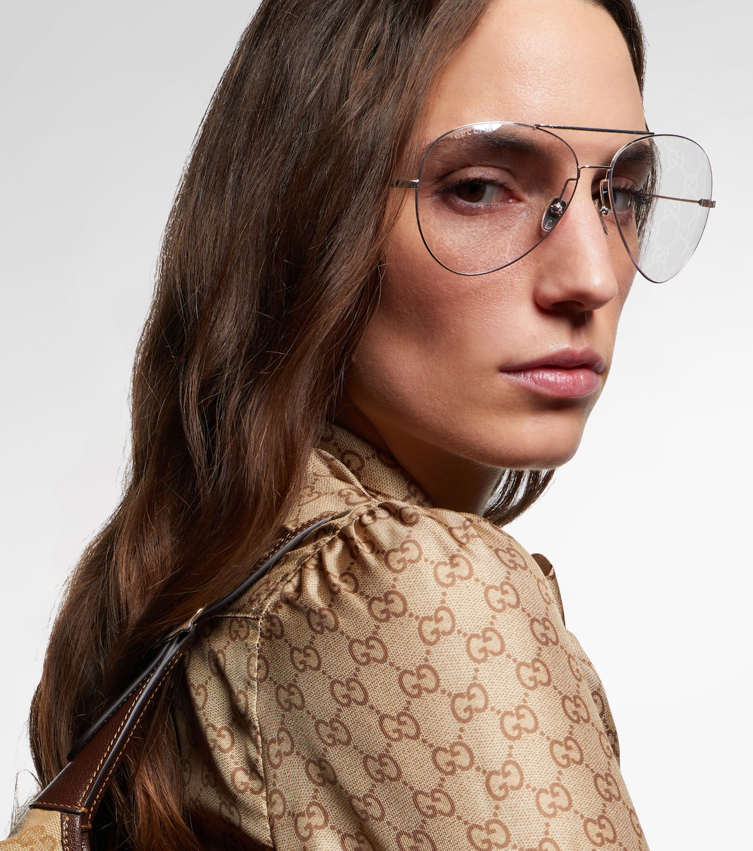 Lunettes de soleil aviateur Guccissima GG | Gucci