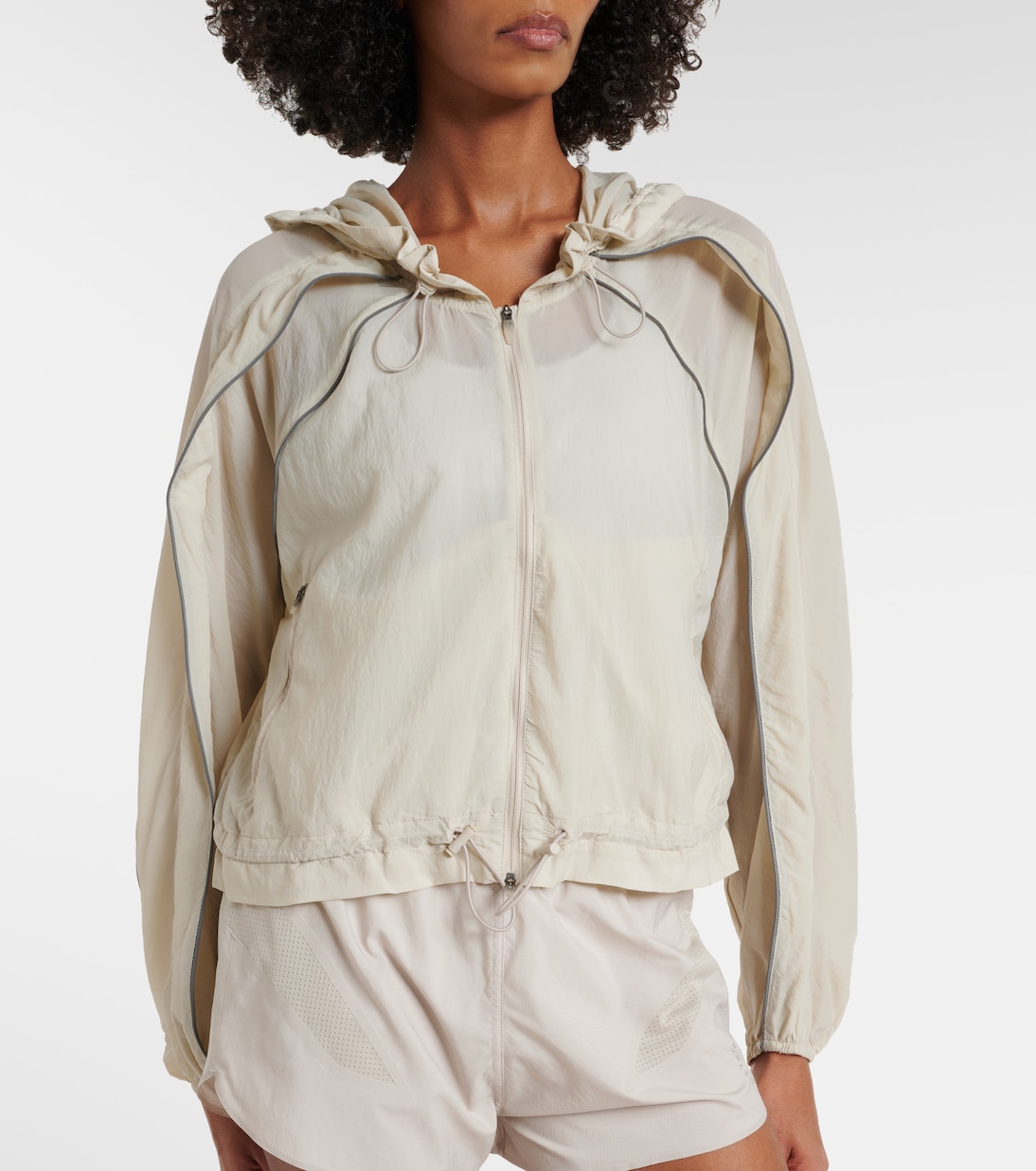 Gathered hooded track jacket | Adidas by Stella McCartney