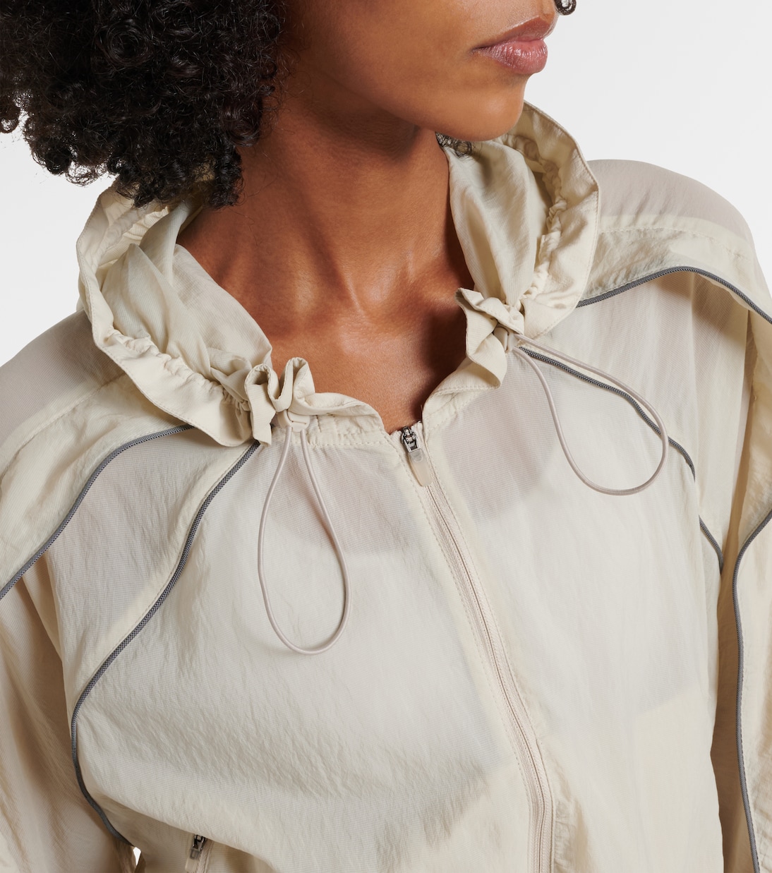Gathered hooded track jacket | Adidas by Stella McCartney