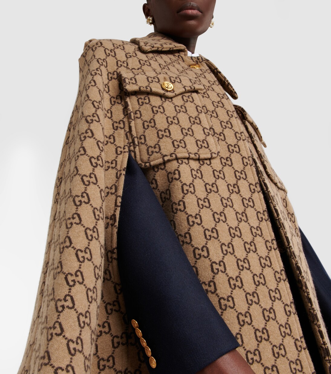 Gucci wool cape on sale