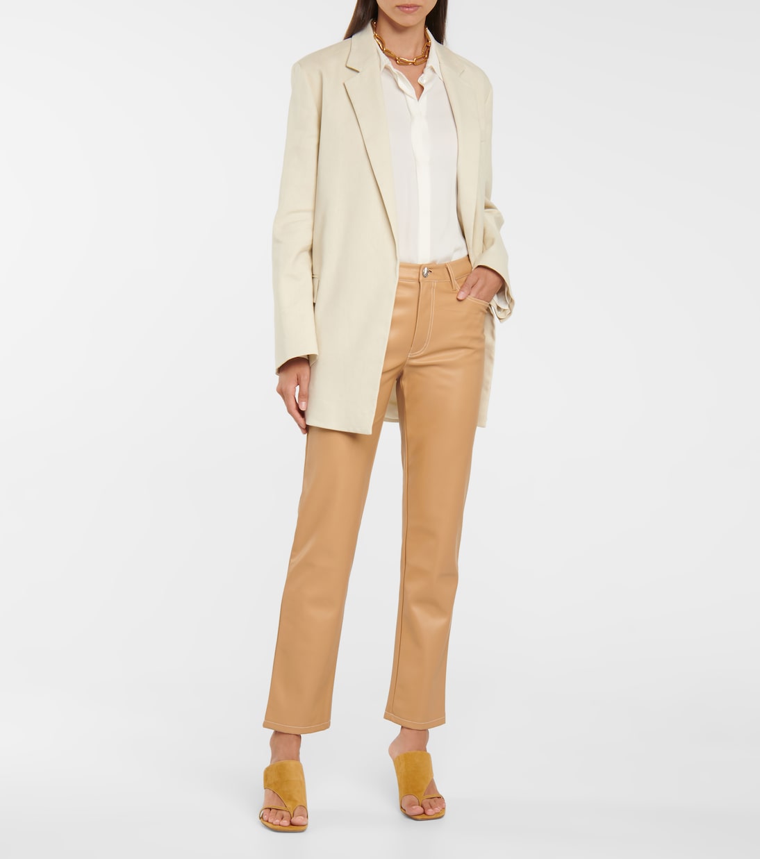 Elliot faux leather straight pants | Staud