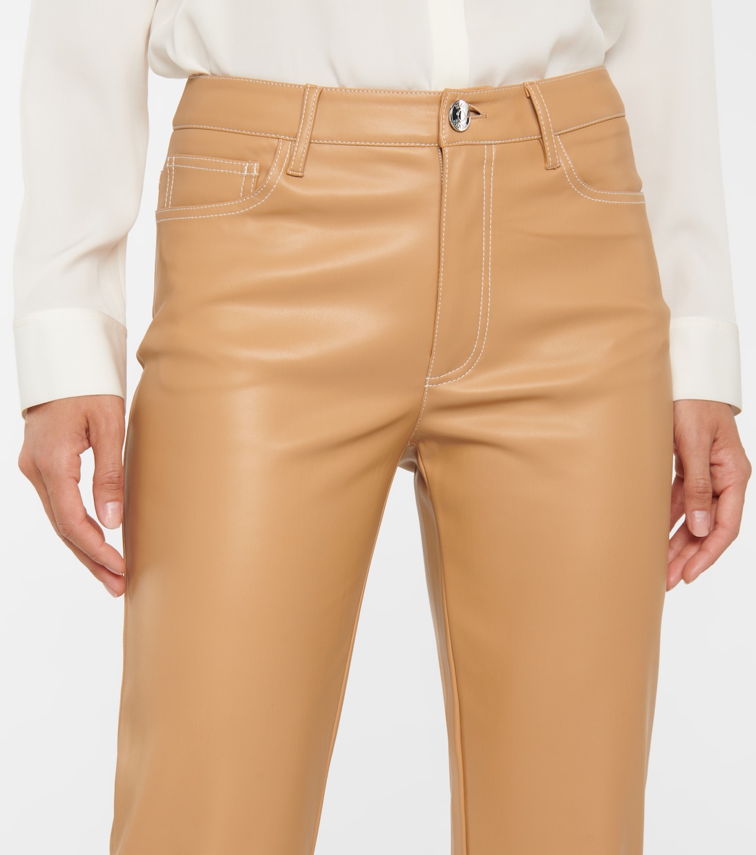 Elliot faux leather straight pants | Staud